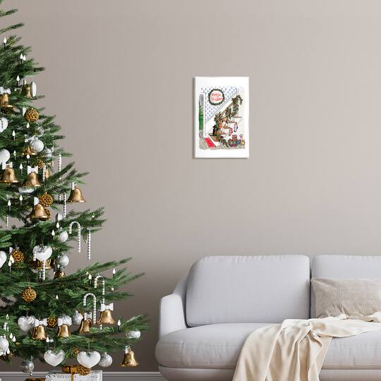 Stupell Industries Merry Christmas Holiday Stairway Wall Plaque Art